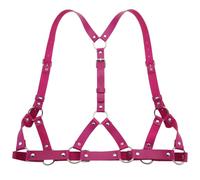 Essential Punk Body Chest Belt Adjustable Strap PU Leather Body Chest Chain for Concert Attendees and Styles Statements Punk Fashion Belt, rose rouge, taille unique