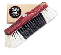 Essential Range Tête de balai en crin de cheval 28 cm pour maçonnerie - Brosse de balayage durable à 7 rangées avec selle en bois laqué, outil de maçonnerie polyvalent pour les salissures légères et