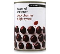 Essential Waitrose Cerises noires au sirop léger 425 g