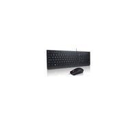 Lenovo Essential Wired Combo - Ensemble clavier et souris - disposition des zones 2,5 - USB - QWERTY - Italien - noir - boîtier marron G