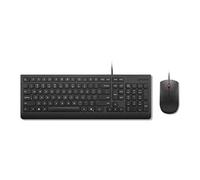 Essential Wired Combo - Ensemble clavier et souris - disposition des zones 2,5 - USB - QWERTY - Portugais - noir - boîtier marron