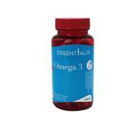 Essentialis Omega 3-Cápsulas de 650 mg de alta concentración de DHA 250 mg y EPA 350 mg-Con vitamina E-Ácidos grasos de calidad sin sabor-Cápsulas blandas de aceite de pescado- 60 días-Adultos y niños