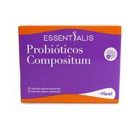 Essentialis Probióticos Compositum - Probiótico Intestinal y Prebiótico con Zinc- Salud Gastrointestinal, Cuida tu flora - 25 Cepas, 20 mil millones UFC por cápsula - 1 mes 30 Cápsulas veganas No GMO