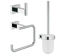 Essentials Cube Set accessoires 3-en-1 avec patère + Dérouleur de papier + Brosse wc (40757001)