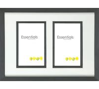 Essentials Madrid Cadre photo 2 vues Pour 2 photos 10 x 15 cm Cadre en bois noir fait main et fond crème de qualité