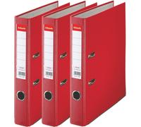 Essentials, Pack De 3 Classeurs À Levier, Rouge, Dos 50mm, A4, Pp, 624296
