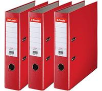 Essentials, Pack De 3 Classeurs À Levier, Rouge, Dos 75mm, A4, Pp