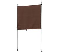 Essentials pour la maison, auvent rétractable à manivelle, store d'extérieur résistant aux UV, pare-soleil vertical réglable en hauteur pour terrasse et porche, marron, 150 cm, ombre parfaite pour