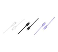 Essentielb - Câble Lightning Pack 3 Câbles Usb-C 1m Blanc/Noir/Mauve