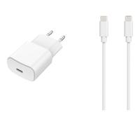 Chargeur + câble ESSENTIELB 20W USB-C + Cable USB-C 1M Blanc