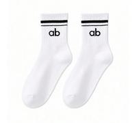 Essentiel du style de rue ! 1/5/10 paires de chaussettes côtelées confortables mi-mollet | Chaussettes de sport minimalistes montantes 39-42,43-46LettresÉtoffe