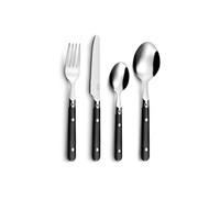 PRADEL ESSENTIEL Set de couverts Saxo – 16 pièces (4 personnes), inox 18/0, finition standard Noir