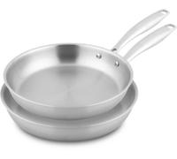 Essentielb - Batterie De Cuisine 2 Poeles Inox 24 Et 28cm