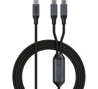 Essentielb - Cable 1.5m 100w 2 En 1 Usb-C Vers X2 Usb-C