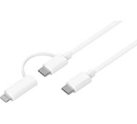 Essentielb - Câble Lightning 2 En 1 Vers Usb-C /Lightning Mfi Blanc
