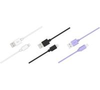 Essentielb - Câble Lightning Pack 3 Câbles Usb 1m Blanc/Noir/Mauve
