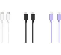 Essentielb - Câble Usb C Pack 3 Câbles Usb-C 1m Blanc/Noir/Mauve