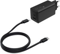 Essentielb - Chargeur Ordinateur Portable 65w Usb-A + Usb-C + Cable Usb-C 2m Noir