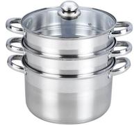 Essentielb - Cuiseur Vapeur Vapeur Inox Diam 24 Cm 3 Paniers