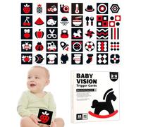 Essentiels Du Nouveau-né - Jouet Nouveau-né À Contraste Élevé Noir Et Blanc | Décoration De Pépinière Cadeaux De Bébé | Cartes Flash Noir Et Blanc Pour Le Développement Du Nouveau-né, Idéal Pour La Co