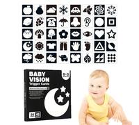 Essentiels Du Nouveau-né - Jouet Nouveau-né À Contraste Élevé Noir Et Blanc | Décoration De Pépinière Cadeaux De Bébé | Cartes Flash Noir Et Blanc Pour Le Développement Du Nouveau-né, Idéal Pour La Co