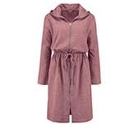 ESSENZA, Peignoir Pour Femme, Modèle Louis, Rose, Taille L/XL, Coupe Régulière, Fermeture éclair, Capuche, Certifié Oeko-Tex, S'adapte bien autour du corps, avec un cordon de taille, Lavable à 30°C