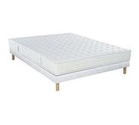 Essenzia - Ensemble DELICE + Sommier Tradition + Pieds 90x190 Stretch Mousse - Fabrication Française
