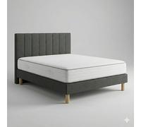 ESSENZIA Ensemble Exception 1000 + Sommier Tradition Graphic 13 cm + Pieds 140x220 Gris Clair Ressorts