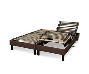 ESSENZIA Sommier électrique Zen DETENTE Marron 2x90x200 Lattes