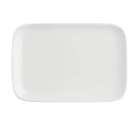 ESSENZIALE New Age Assiette à dessert rectangulaire en porcelaine 22X15 cm PORCELLANA BIANCA