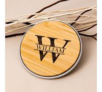 Esseur Chargeur sans fil en bois personnalisé, chargeur sans fil portable certifié Qi 15 W, charge rapide sans fil en bois, cadeau pour lui, cadeau pour papa, cadeau pour petit ami