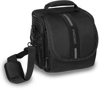Essex Camera Bag for SLR Camera with Rain Protection, Shoulder Strap and Accessories Compartments, Size M Black/Grey