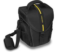 Essex Camera Bag for SLR Camera with Rain Protection, Shoulder Strap and Accessories Compartments, Size L Black/Yellow