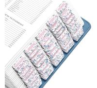 EssexWares - Onglets de Bible à feuilles bleues pour l'ancien et le nouveau testament, 80 grands onglets imprimés pour l'étude de la Bible, résistants à l'eau et durables pour homme et femme - 4,3 cm