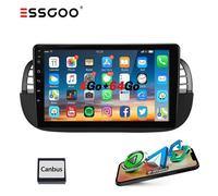 ESSGOO 4+64Go Android 15 Autoradio pour FIAT 500 2007-2015 9''Écran multimédia avec Tactile GPS Carplay Android Auto WiFi Bluetooth
