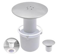 Esshogo Capot Bonde Douche, Universelle Siphon DoucheRemplacement de Couvercle, Couvercle de bonde de Douche, Bonde de Douche 115mm, Couvercle de Douche en Plastique chromé avec Panier