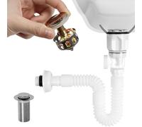 Esshogo Égouttoir de Bonde de Lavabo, Universel Syphon Evier Cuisine Réglable Souple, Tuyau Flexible D'Évacuation, Evacuation lavabo Convient pour Salle de Bain, Extensible De 230-800 mm