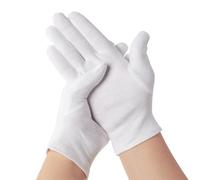 Esshogo Lot de 3 paires de gants en coton pour l'eczéma atopique, gants en coton avec tolérance cutanée certifiée pour les soins de la peau, le travail quotidien, etc., M, blanc