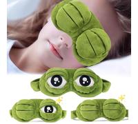Esshogo Masques de sommeil, masque de sommeil 3D, caricature en peluche grenouille dormir drôle nouveauté cache-yeux, usage général, masque pour les yeux pour enfants, masques pour les yeux Fiir