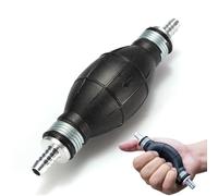 Esshogo Pompe à carburant manuelle, 8 mm, universel, diesel, essence, gaz, bateau, noir, métal, caoutchouc, BSPP, raccord à barbe, portable, pièce de rechange