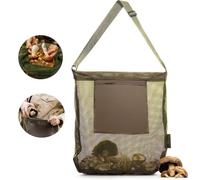 Esshogo Sac Champignons Filet Sac de Chasse Aux Champignons, Accessoires de Récolte de Champignons, Réglable Respirant Camping En Plein Air Fruits et Légumes Récolte Foraging Bag, Olive, classique