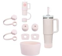 Esshogo Stanley Cup Lot de 9 cache-pailles en silicone anti-fuite pour accessoires Stanley Cup Rose