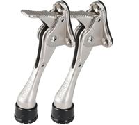 Essible Arrêt de Porte avec Commande au Pied Argent - Lot de 2 - Acier Inoxydable Support de Porte Convient à l'intérieur et l'extérieur Door Stopper pour Portes Légères et Lourdes - 13 x 4 cm