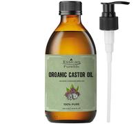 Essican Purelife Huile de Ricin Bio Sans Hexane en Bouteille en Verre 250ml - Huile Pressée à Froid Pure pour Peau, Cils, Sourcils, Croissance des Cheveux, Enrichie en Vitamine E