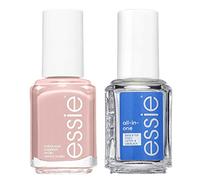 Essie Vernis à ongles longue tenue avec résultat professionnel brillant couleur rose pâle 06 Ballet Slippers + Essie All in One Base et Top Coat pour ongles, couleur transparente, formule de