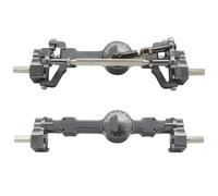 Essieu de Portail Avant et arrière entièrement en métal anodisé en Aluminium MN, échelle 1/12, Compatible avec Les modèles de Voitures RC MN99S MN98 D91 D99 D99S MN90(Light Grey)