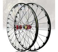 Essieu De Vélo 26 '' 27,5 '' 29 '', Paire De Roues Avant Et Arrière De Vélo De Montagne, Frein À Disque Double Couche, Moyeu À Traction Droite 24 Trous for 7 À 12 Vitesses(Red,26inch)