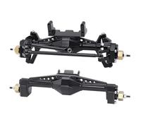 Essieu de Voiture RC Pour Axial Pour Capra UTB18 Pièces De Mise À Niveau Pour Voiture Télécommandée 1/18, Essieu Avant Et Arrière En Alliage D'aluminium Avec Support Servo(Black,Front and Rear)