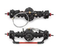 Essieu de Voiture RC pour Tamiya pour LMT 4WD 1/14 rc Car Upgrade Part Essieu Différentiel Avant Arrière en Métal Engrenage Acier Intégré(Rear Front Axle)