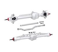 essieu RC Compatible avec Axial pour SCX10 Pro 1/10 Pièces De Mise À Niveau Voitures Radiocommandées À Chenilles, Ensemble Complet D'essieux Droits Avant Et Arrière Intégrés CNC(Silver,1set)